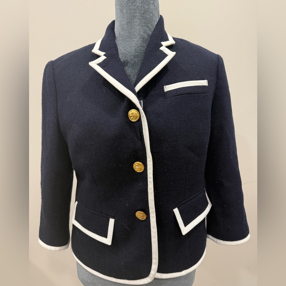 NWT Neiman Marcus for Target Navy Blazer with White Accents and Gold Buttons